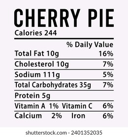 Nutrition Facts Thanksgiving Candied Yams EPS illustration cut file for cutting machine