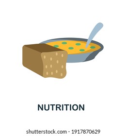 Nutrition flat icon. Colored filled simple Nutrition icon for templates, web design and infographics