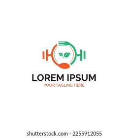 Nutrition Food And Fitness Creative Logo Design Illustration, Life, Energy, Health, Diet, Gym 