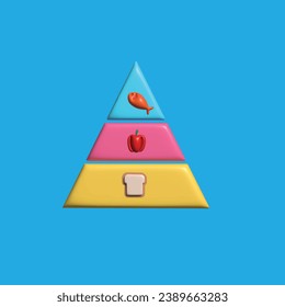 Nutrition Food. Food and health concept. Realistic 3d object cartoon style. Vector colorful illustration.