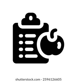 nutrition glyph icon. Strong and solid vector icon for websites, mobile interfaces, presentations, and visual branding. High quality and easy to edit.