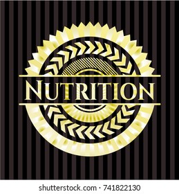 Nutrition golden emblem or badge