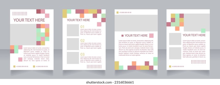 Nutrition guide blank brochure layout design. Healthy lifestyle. Vertical poster template set with empty copy space for text. Premade corporate reports collection. Editable flyer paper pages