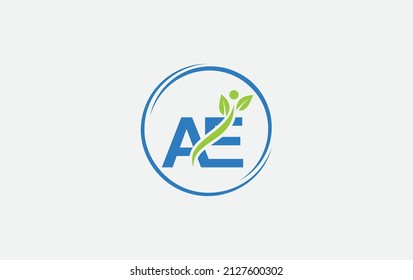 Nutrition and healthy circle logo design. medical nutrition therapy symbol design, art with AE letters