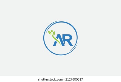 Nutrition and healthy circle logo design. medical nutrition therapy symbol design, art with AR letters