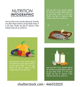 Nutrition and Healthy food concept represented by Infographic icon. Colorfull and flat illustration.