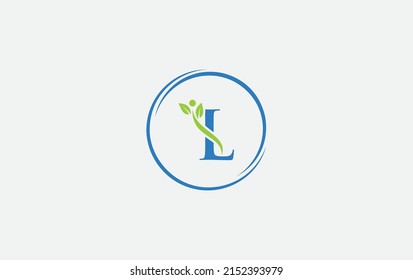 Nutrition and healthy logo design vector. Medical and doctor suggestion nutrition and healthy sign and logo symbol with the letter L