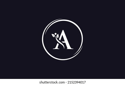 Ernährung und gesundes Logo-Design-Vektorgrafik. Medizinischer und ärztlicher Vorschlag Ernährung und gesundes Zeichen- und Logo-Symbol mit dem Buchstaben A