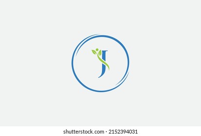 Nutrition and healthy logo design vector. Medical and doctor suggestion nutrition and healthy sign and logo symbol with the letter J