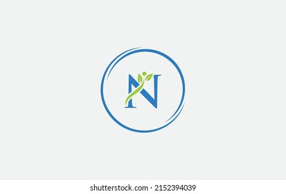 Nutrition and healthy logo design vector. Medical and doctor suggestion nutrition and healthy sign and logo symbol with the letter N