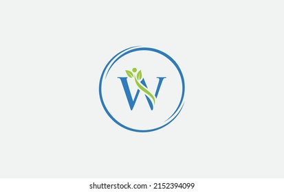 Vector de diseño de logotipo saludable y nutritivo. Sugerencia médica y médica nutrición y símbolo de signo y logotipo saludable con la letra W