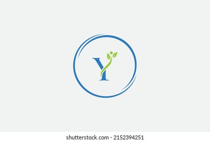 Nutrition and healthy logo design vector. Medical and doctor suggestion nutrition and healthy sign and logo symbol with the letter Y