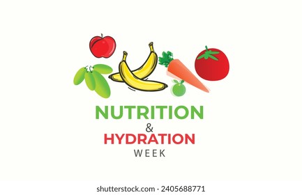 Nutrition and Hydration Week. background, banner, card, poster, template. Vector illustration.