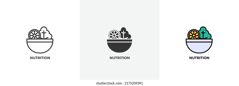 nutrition icon. Line, solid and filled outline colorful version, outline and filled vector sign. Idea Symbol, logo illustration. Vector graphics