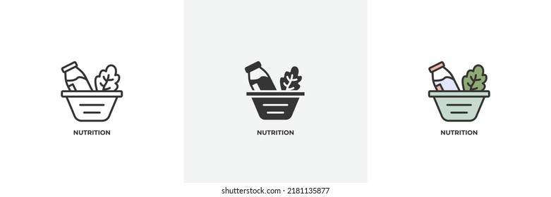 nutrition icon. Line, solid and filled outline colorful version, outline and filled vector sign. Idea Symbol, logo illustration. Vector graphics