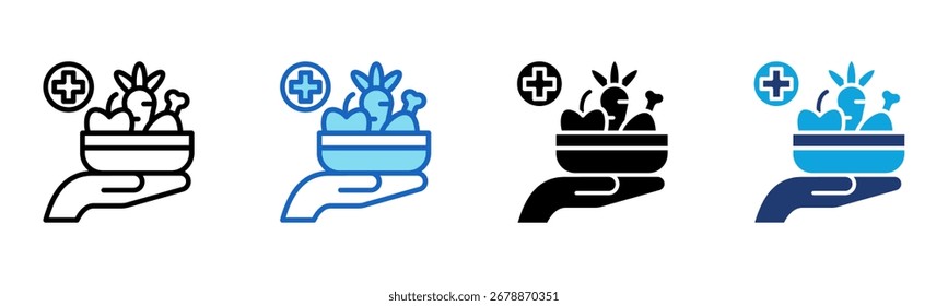 ícone Nutrição Ilustração de vetor de estilo múltiplo