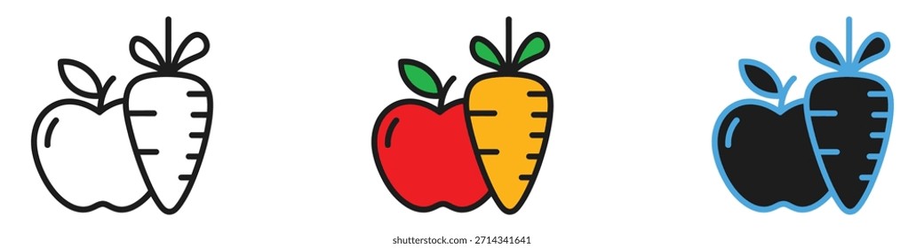 Icono de la nutrición Vector. dieta equilibrada, productos frescos y estilo de vida saludable símbolo. Ilustración vectorial.