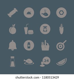 nutrition icon. nutrition vector icons set candy, peach, watermelon slice and nut