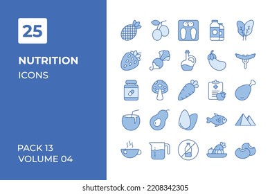 Nutrition icons collection. Set vector line with elements for mobile concepts and web apps. Collection modern icons.