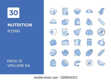 Nutrition icons collection. Set vector line with elements for mobile concepts and web apps. Collection modern icons.