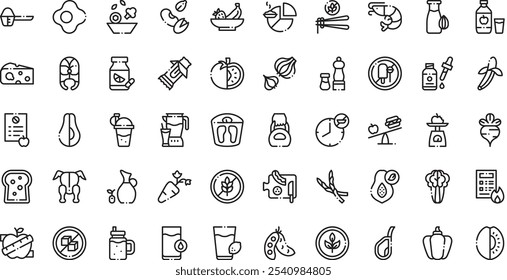 Nutrition icons High-Quality Vector Icons Collection with Editable Stroke. Ideal for Professional and Creative Projects.
