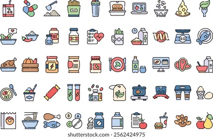 Nutrition icons High-Quality Vector Icons Collection with Editable Stroke. Ideal for Professional and Creative Projects.