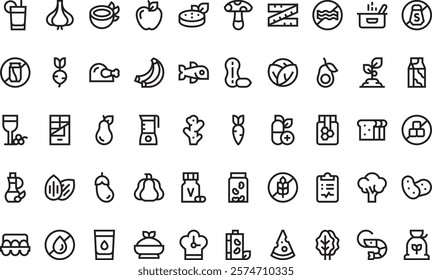 Nutrition icons High-Quality Vector Icons Collection with Editable Stroke. Ideal for Professional and Creative Projects