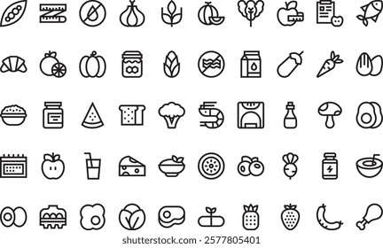 Nutrition icons High-Quality Vector Icons Collection with Editable Stroke. Ideal for Professional and Creative Projects.