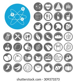 Nutrition icons set. Illustration EPS10