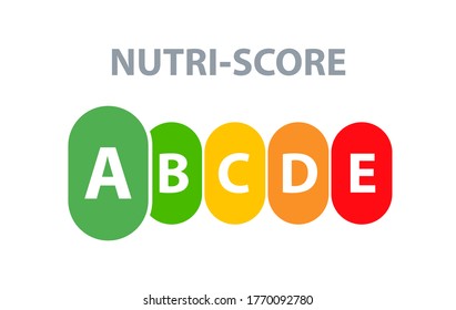 Nutrition label facts health score. Food info nutriscore label facts packaging sign