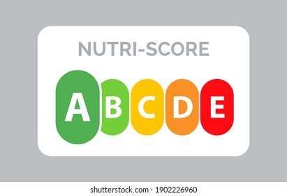 Nutrition label facts health score. Food info nutriscore label facts packaging sign