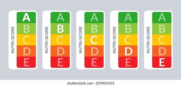 Nutrition label facts health score. Food info nutriscore label facts packaging sign