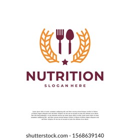 Nutrition logo designs concept vector, Food Restaurant and Wheat Grain logo template, symbol icon