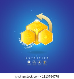 Nutrition Logo Label Vector Concept