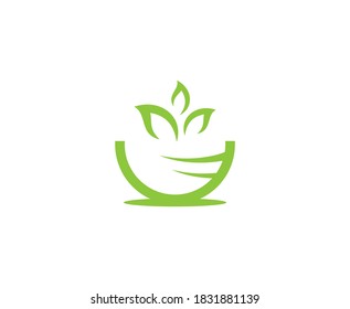 Nutrition logo leaf organic health food vector 