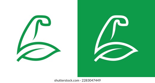 logotipo de nutrición para los amantes del deporte diseño hoja e icono de fitness atleta ilustración vectorial