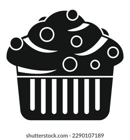 Vector simple del icono del muffin de nutrición. Comida de pasteles. Pastel de pan