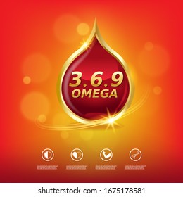 Nutrition Omega Logo Label Vector Concept