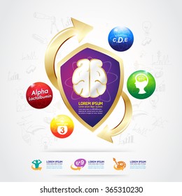 Nutrition and Omega Logo Label Vector Concept