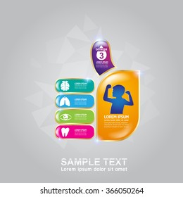 Nutrition and Omega Logo Label Vector Concept