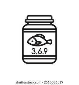 Nutrition Omega Outline Icon Vector Illustration