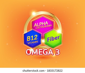 Nutrition Omega and Vitamin Logo Products for Kids.