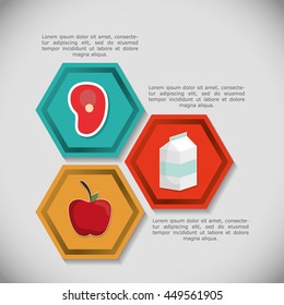 Nutrition and Organic concept represented by Infographic icon. Colorfull illustration. 