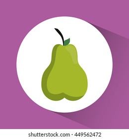 Nutrition and organic food concept represented by pear icon. Colorfull and flat illustration 