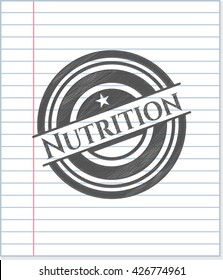 Nutrition pencil strokes emblem