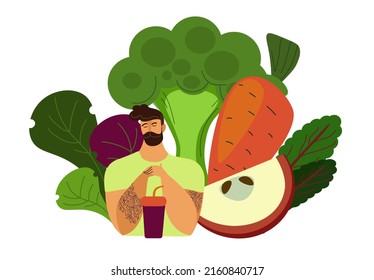 Nutrition plan concept, healthy diet, program, cartoon vector illustration.