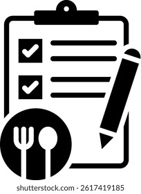Nutrition Plan Icon Glyph Vector Illustration