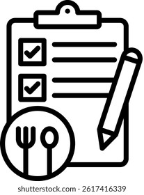 Nutrition Plan Icon Line Vector Illustration