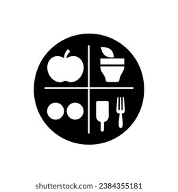 Nutrition Plan Icon on White Background - Simple Vector Illustration