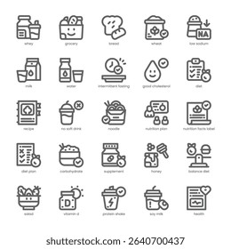 Nutrition Plan Icon pack for your website, mobile, presentation, and logo design. Nutrition Plan Icon outline design. Vector graphics illustration and editable stroke.